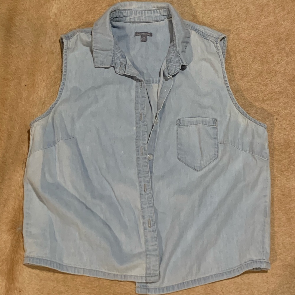 Jean button up cut off